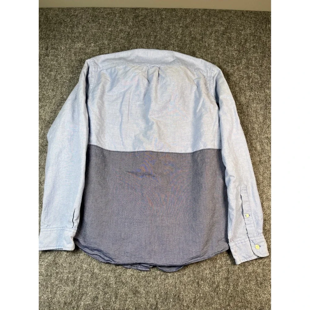 J.‎ Crew Mens Oxford Shirt Large Slim Fit Two Tone Blue Casual Button Up